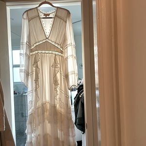 Rococo Large Bridal dress lace flowy white wedding